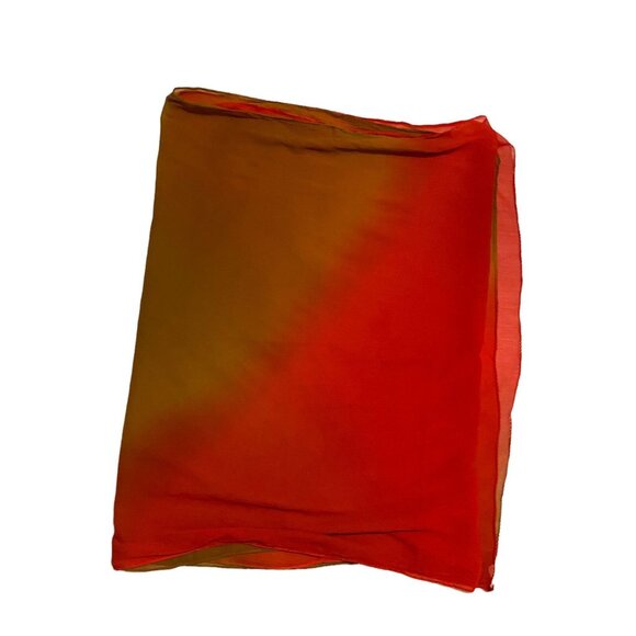 #4881 Lighweight large brown long red scarf 80x30 - Picture 3 of 6